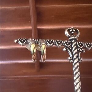 Brighton, gold and Silver hoop, post earrings